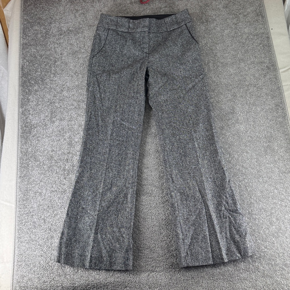 NWT Bebe Flare Wide Pants Black Gray Relaxed Womens Size 0 Business Work